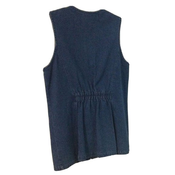 Khaki Rose Blue Denim Zip Up Vest with Pockets S - Picture 4 of 4